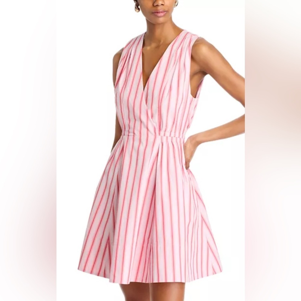 Derek Lam 10 Crosby Tia Striped Fit & Flare Mini Dress 8
